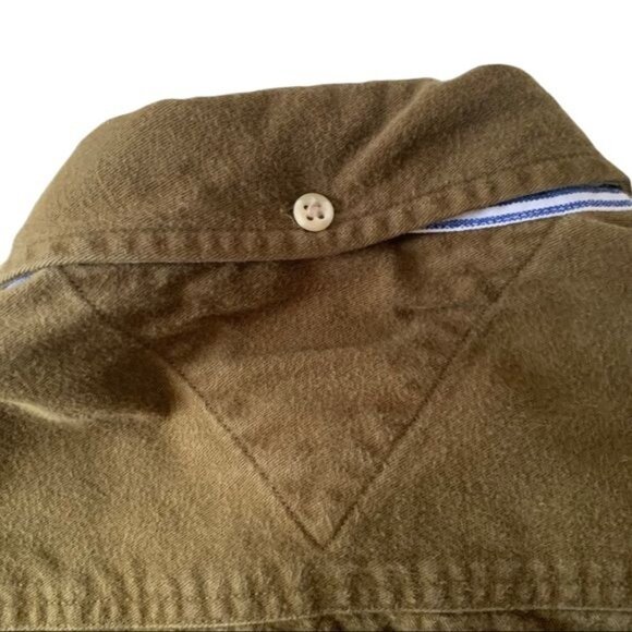 Vintage Grunge 90’s Olive Green Tommy Hilfiger Crest Logo Shirt M - Picture 6 of 9
